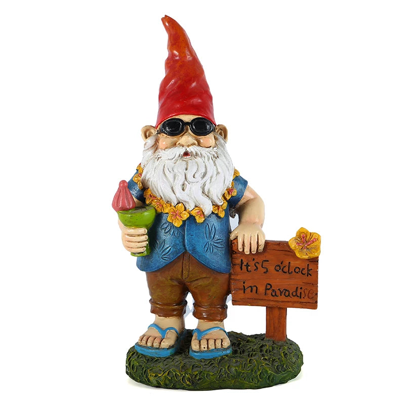 Freche Gartenzwerg-Figur aus Harz – 7 Charaktere für jeden Garten-Typ