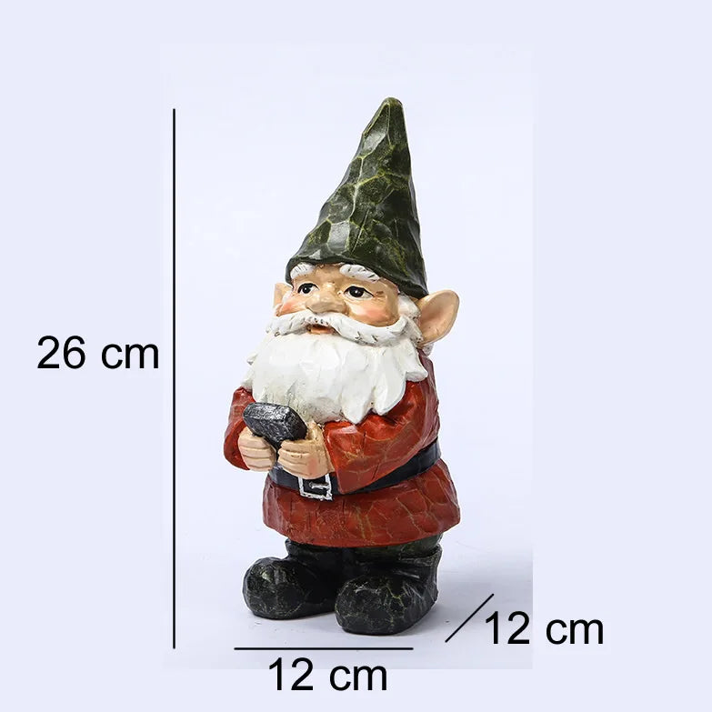 Freche Gartenzwerg-Figur aus Harz – 7 Charaktere für jeden Garten-Typ