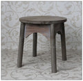 Runder Holzhocker Shabby Chic – Massivholz-Sitzhocker im Vintage-Landhaus-Stil