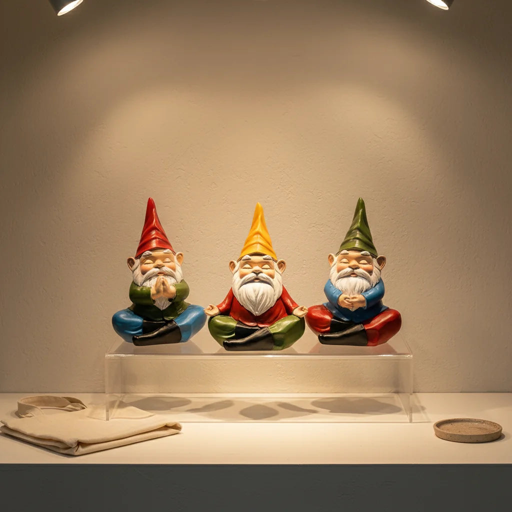 Meditierender Gartenzwerg – Zen-Figur aus Resin