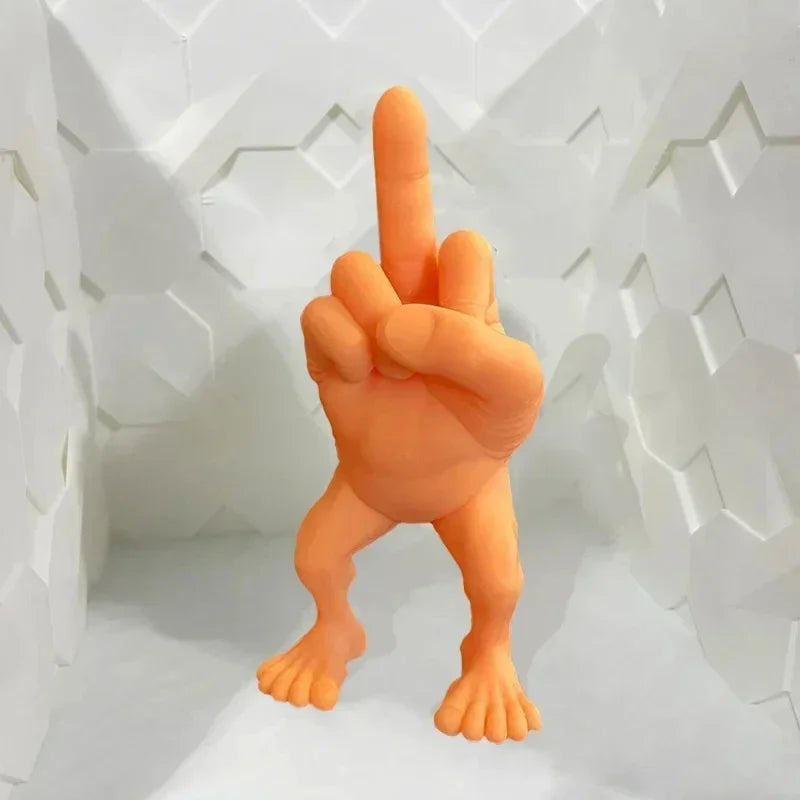 Stinkefinger-Figur mit Beinen