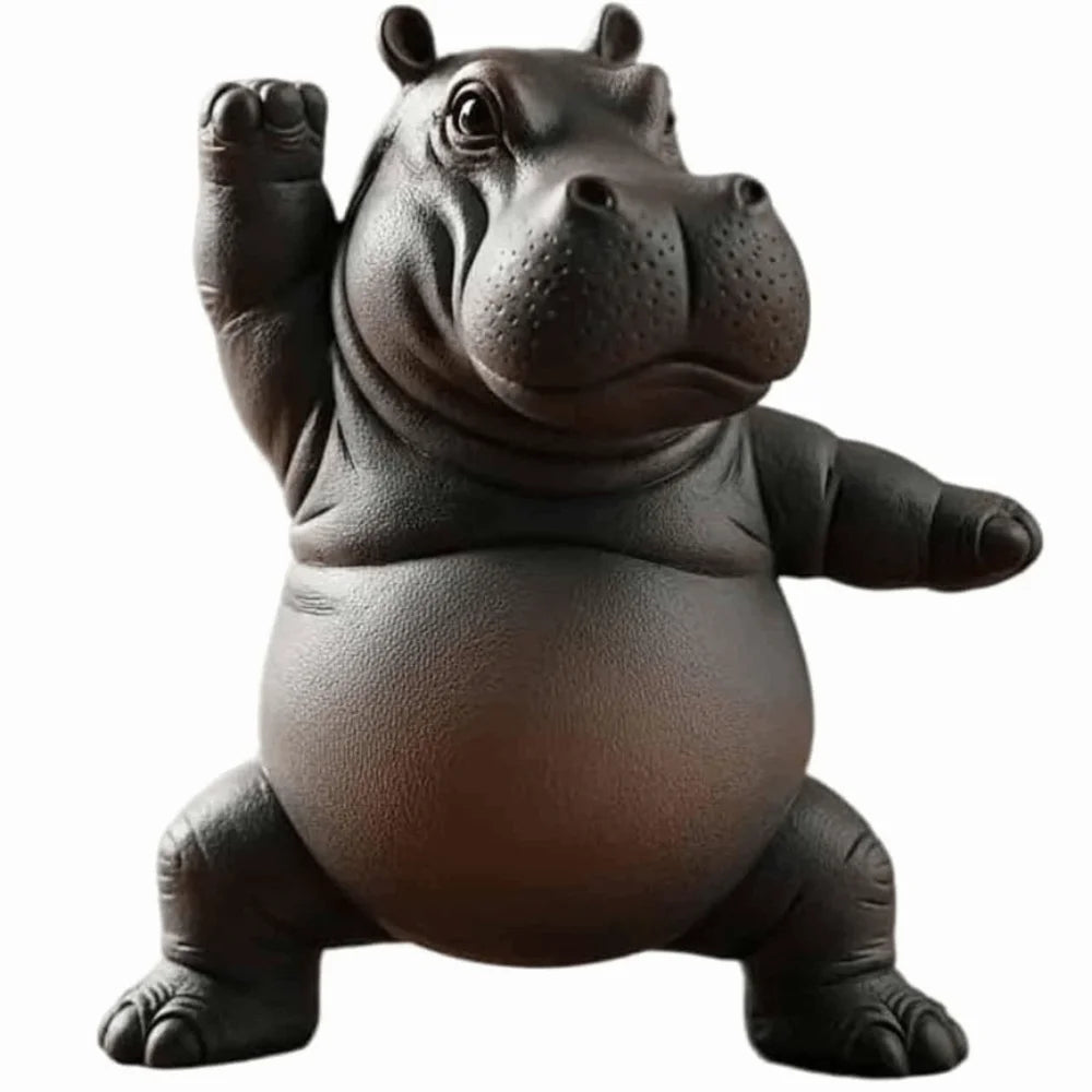 Yoga Hippo Figurine – Funny Mini Decorative Figurine Made of PLA (approx. 5x3x2 cm)