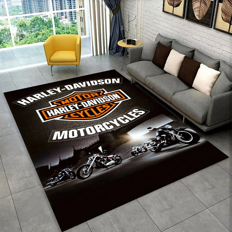 Motorrad Teppich aus Flanell – Rutschfester Teppich im Racing-Design