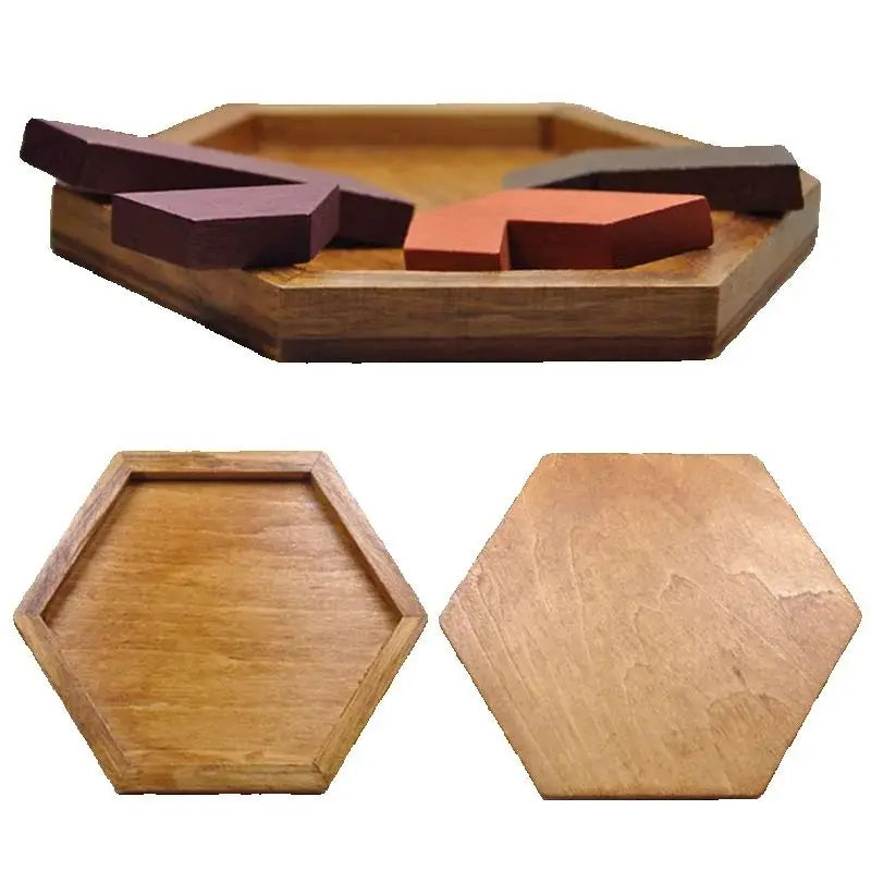 Holz-Polygon-Mosaik & Geometrisches Jigsaw-Puzzle – Ungiftiges Denkspiel für Kinder ab 3 Jahren