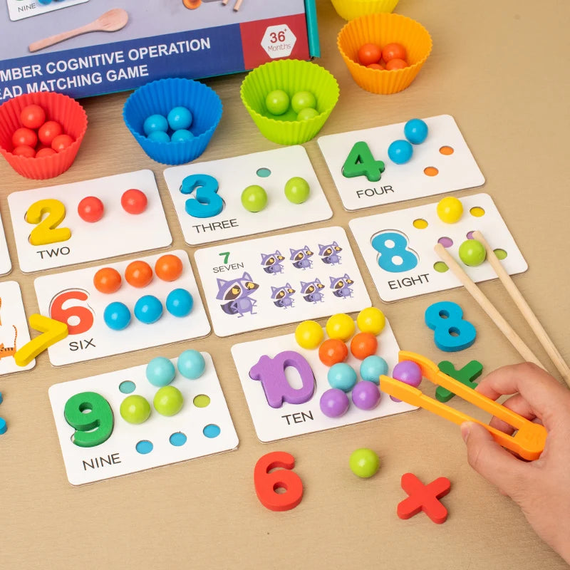 Montessori Farbsortier-Set – Perlen, Schalen & Karten für Kleinkinder (ab 3 Jahre)