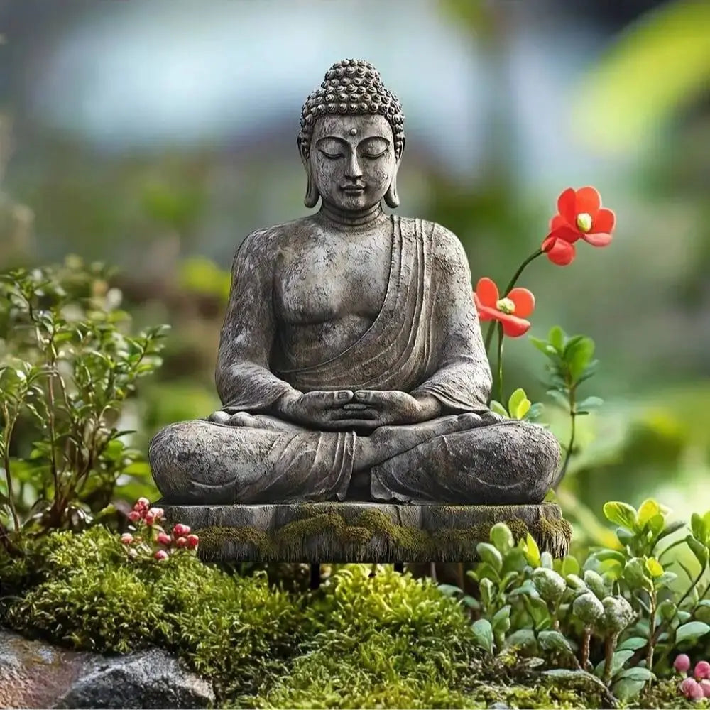 Buddha-Gartenstecker – Deko für Blumentopf, Bonsai & Garten