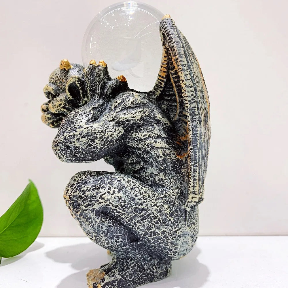 Gargoyle Kugelhalter aus Resin – Kristallkugel-Ständer Monster
