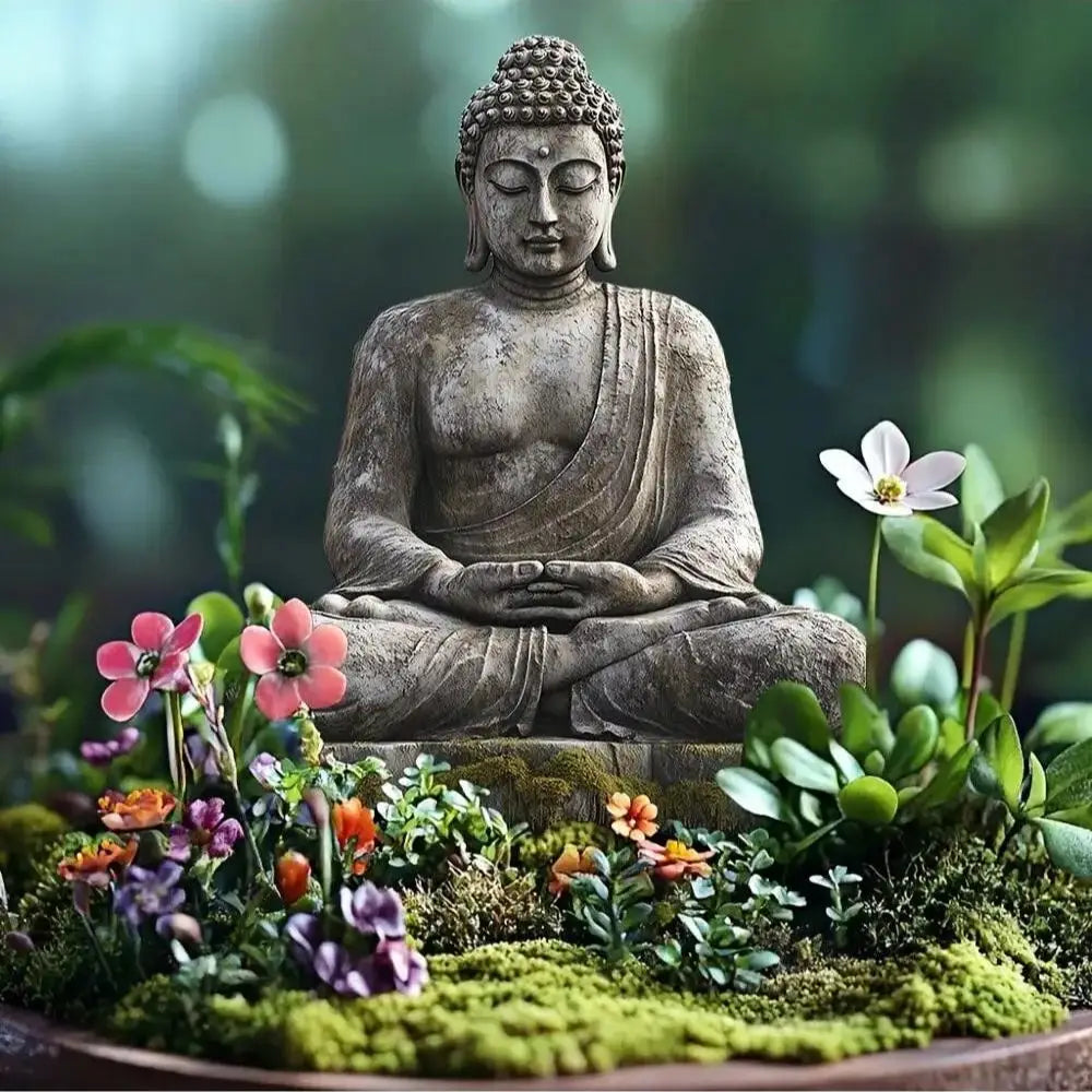 Buddha-Gartenstecker – Deko für Blumentopf, Bonsai & Garten