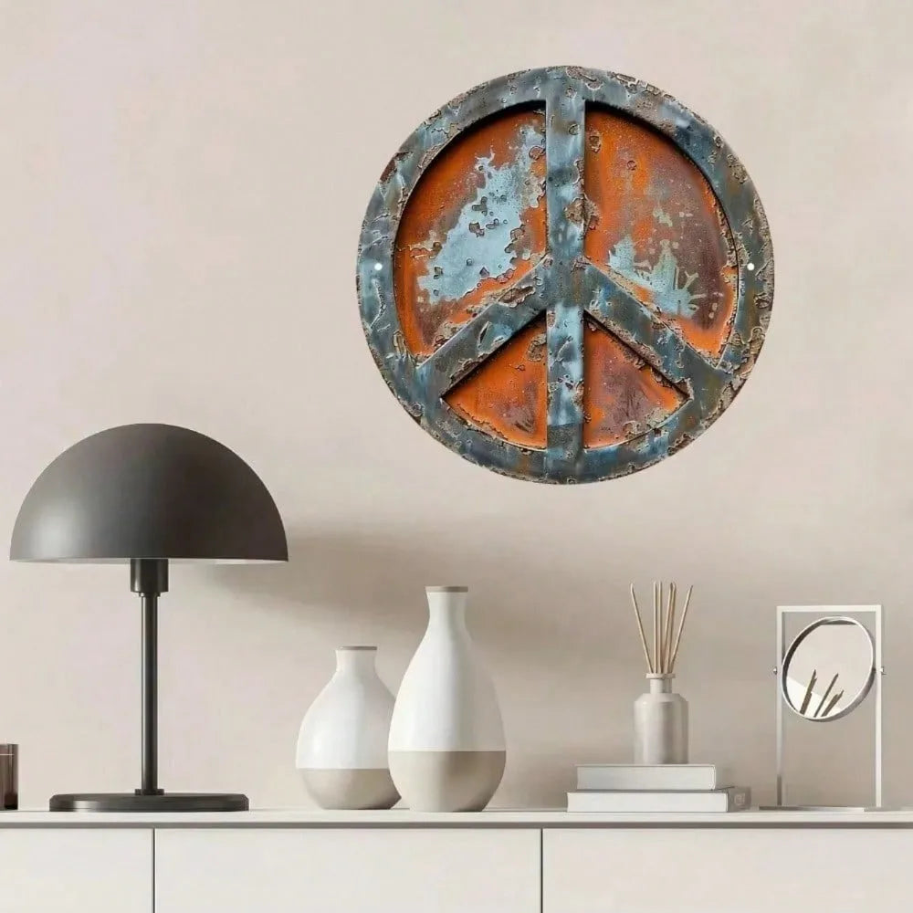 Vintage Metallschild Peace – Retro
