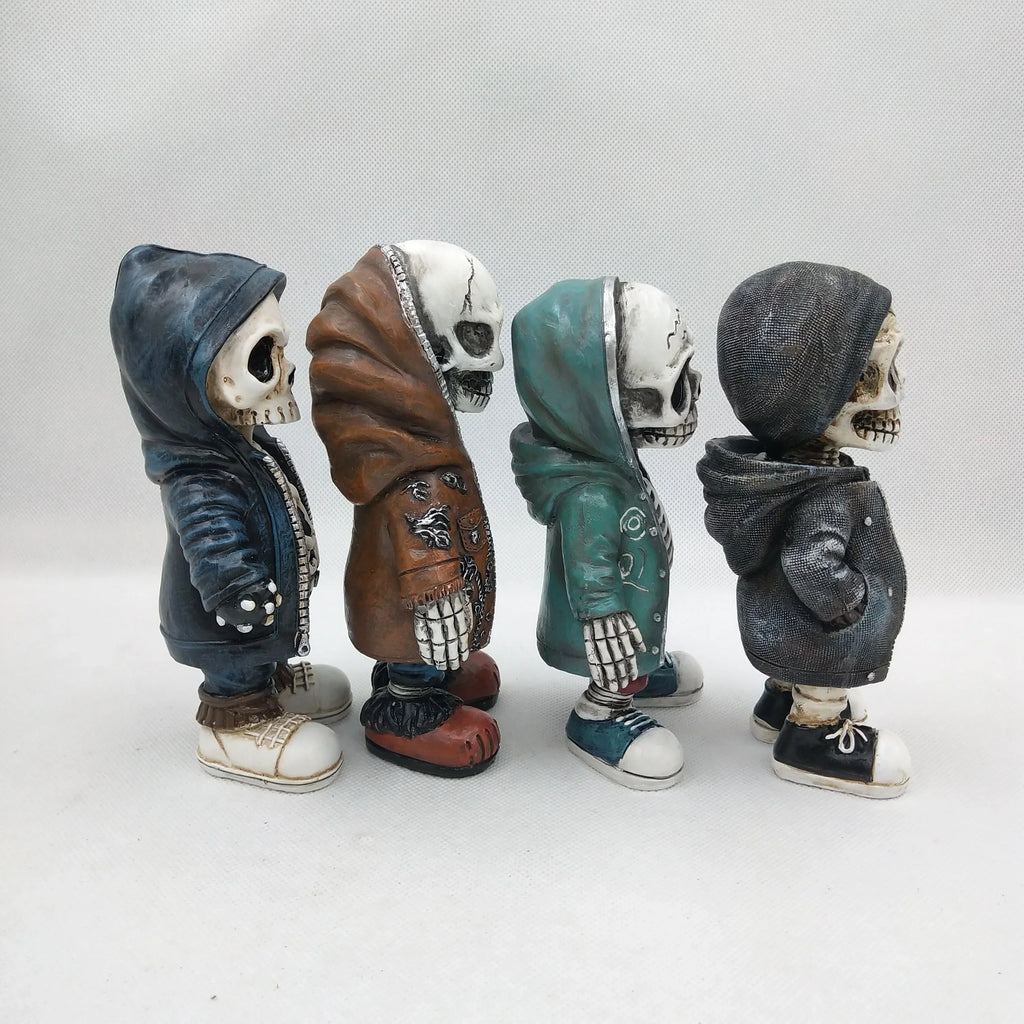 Resin Skeleton Figurine - Miniature Halloween & Gothic Decor (4 variants)