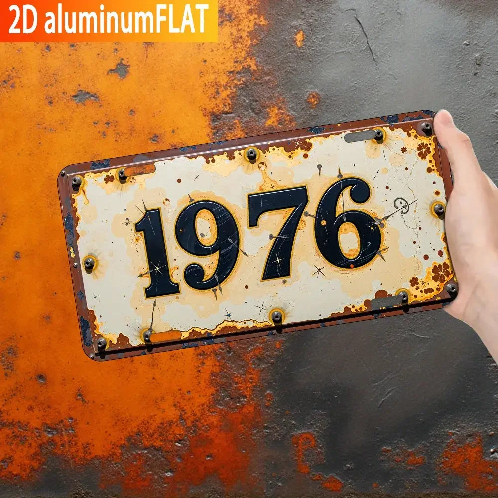 Vintage Aluminium-Wandschild – Retro Metallplakette