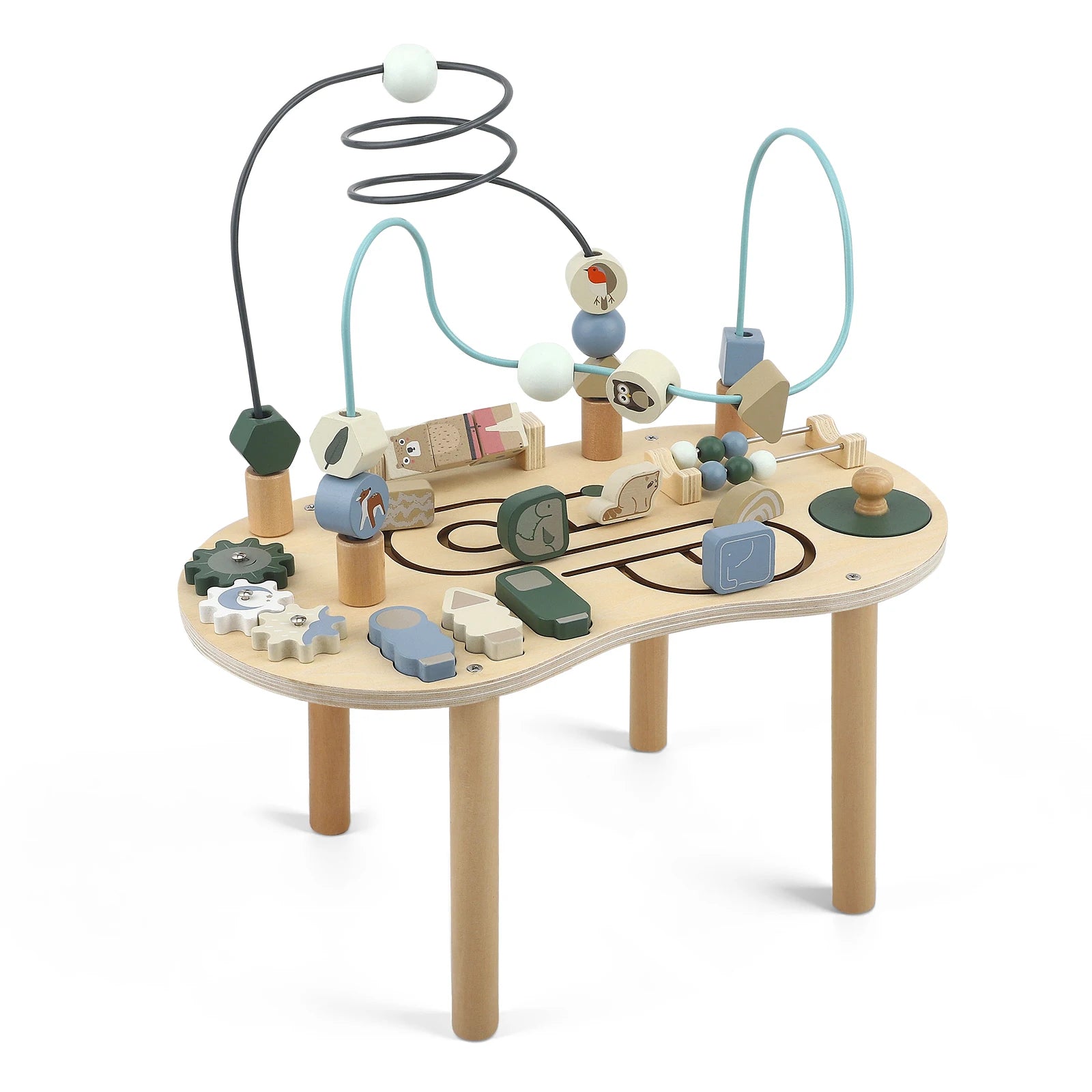 7-in-1 Montessori Aktivitätstisch aus Holz – Sensorisches Lernspielzeug für Kinder (1–5 Jahre)