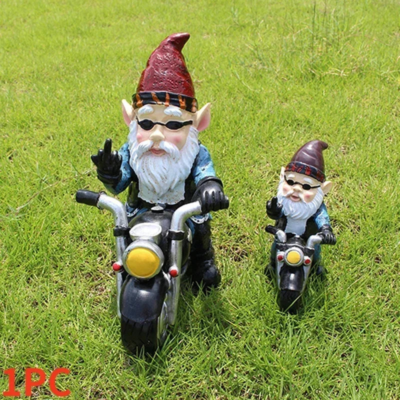 Dwarf on Motorcycle – Funny Resin Figurine