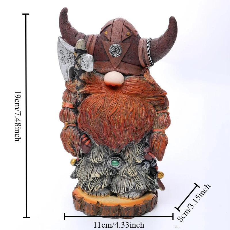 Wikinger-Krieger Figur aus Harz – Dekorative Zwerg-Ornament (19x11x8 cm)