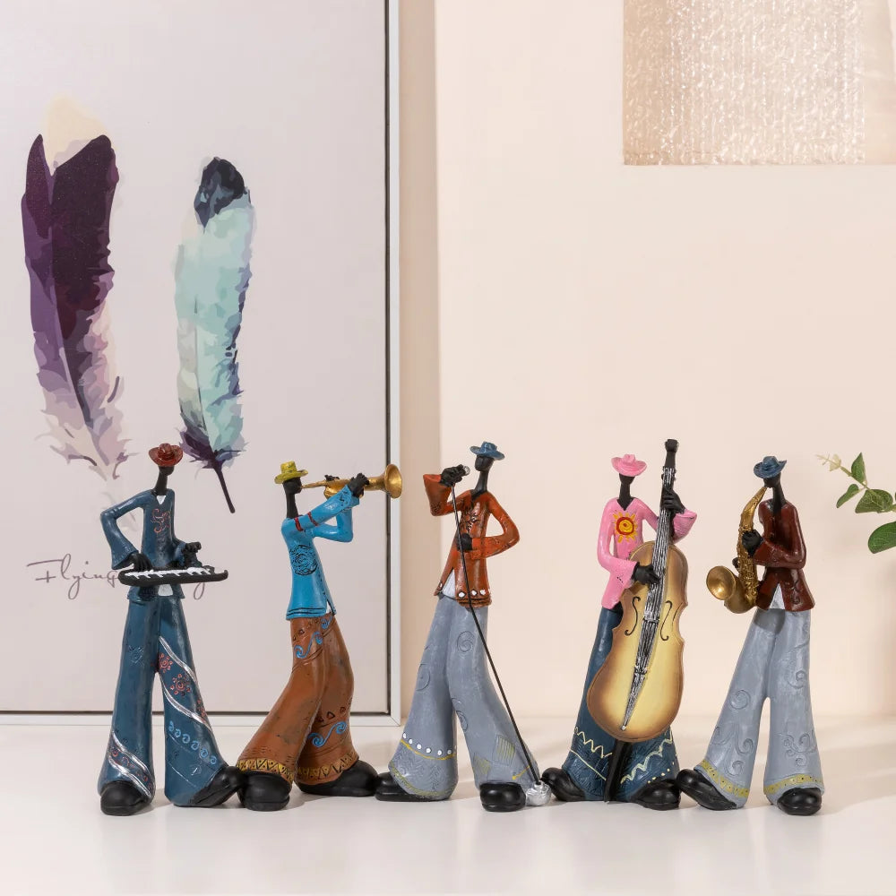 Musikband-Figuren aus Resin – Nordische Deko-Skulptur