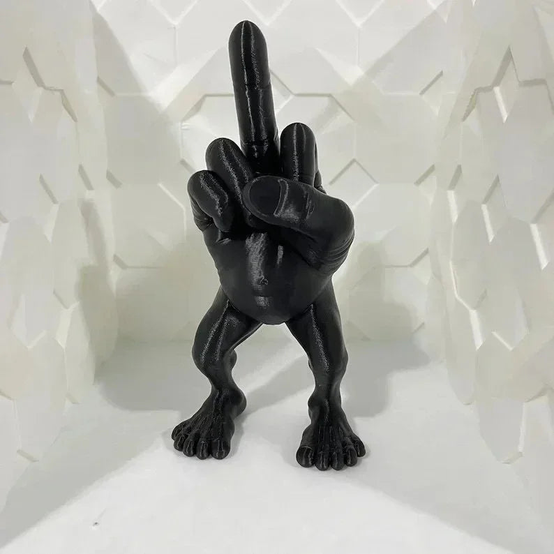 Stinkefinger-Figur mit Beinen