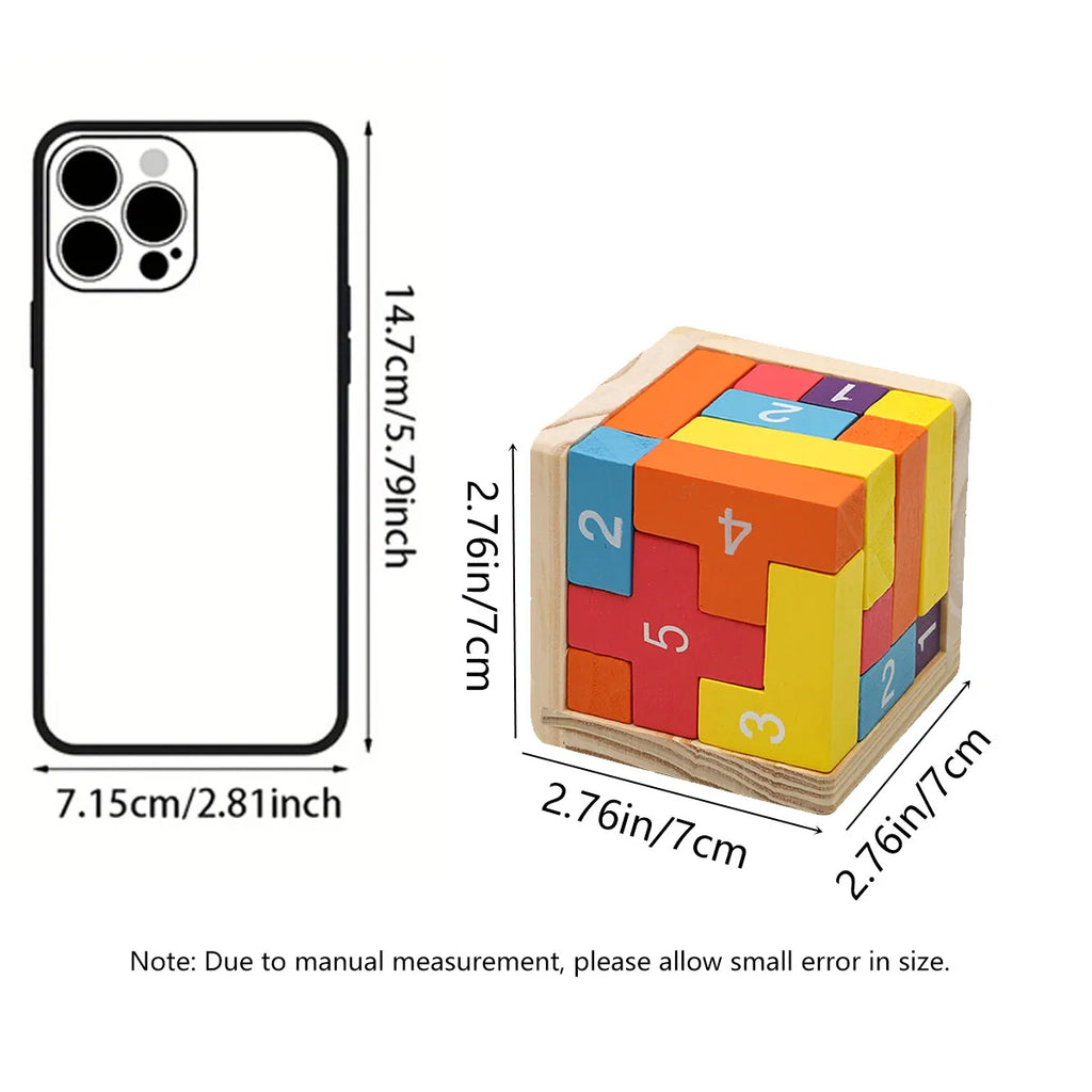 Bunter Holzwürfel – Klassisches Luban Lock 3D-Puzzle für Kinder & Erwachsene (ab 3 Jahre)