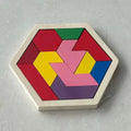 Holz-Polygon-Mosaik & Geometrisches Jigsaw-Puzzle – Ungiftiges Denkspiel für Kinder ab 3 Jahren