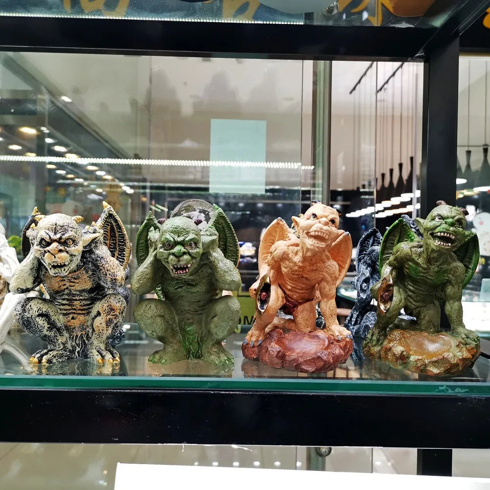 Gargoyle Kugelhalter aus Resin – Kristallkugel-Ständer Monster