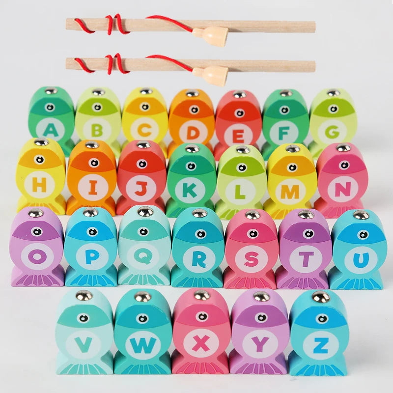 Magnetisches Holz-Angelspiel – Zahlen oder Buchstaben lernen (ab 3 Jahre)