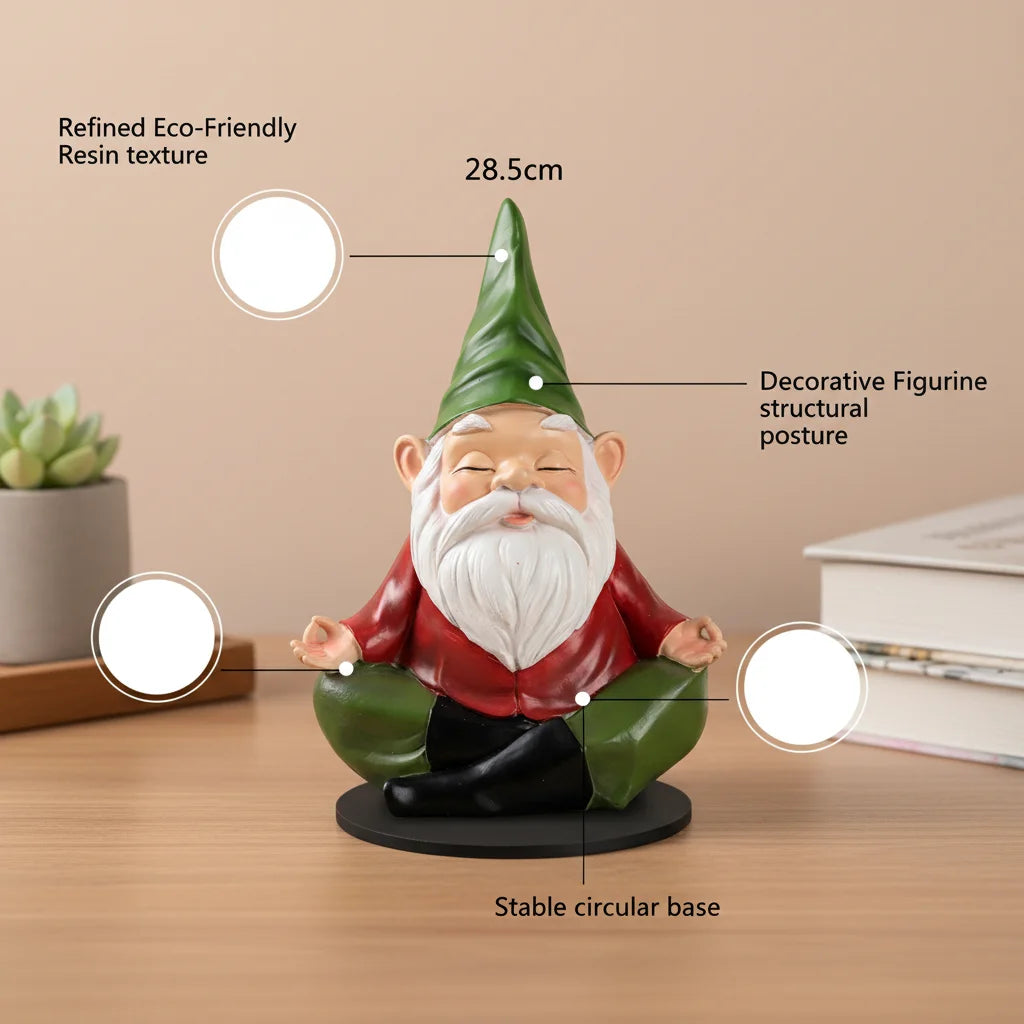 Meditierender Gartenzwerg – Zen-Figur aus Resin
