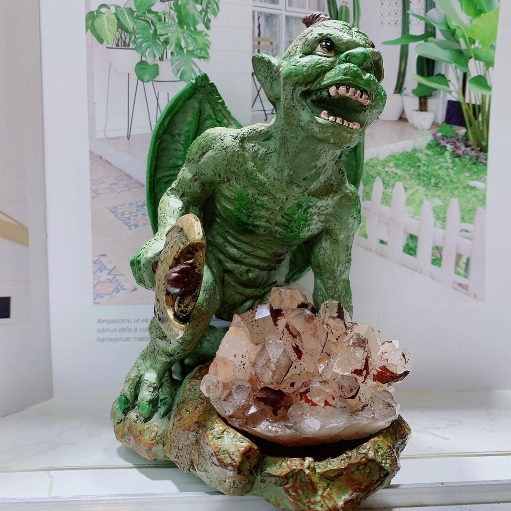 Gargoyle Kugelhalter aus Resin – Kristallkugel-Ständer Monster