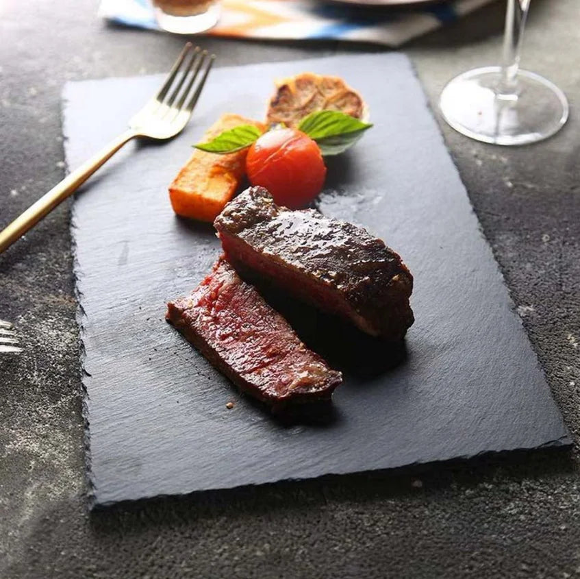 Schieferplatte Servierteller – Japanisch-koreanischer Stil für Sushi, Desserts & mehr