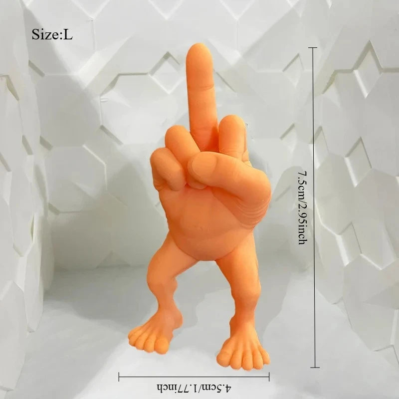 Stinkefinger-Figur mit Beinen