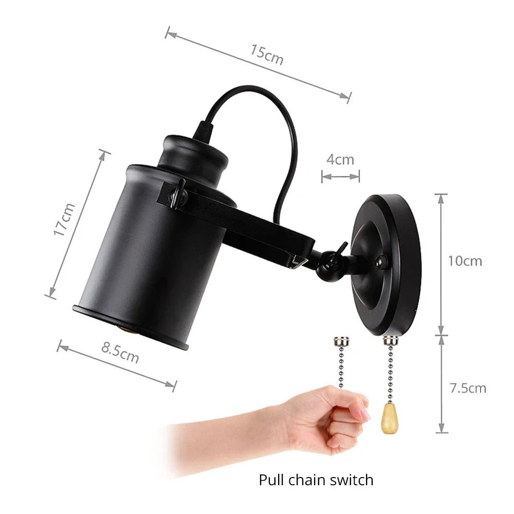 Vintage Wandleuchte im Industriestil – Retro Wandlampe aus Eisen