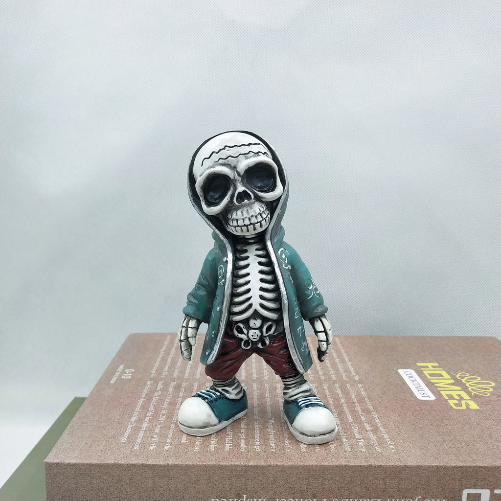 Resin Skeleton Figurine - Miniature Halloween & Gothic Decor (4 variants)