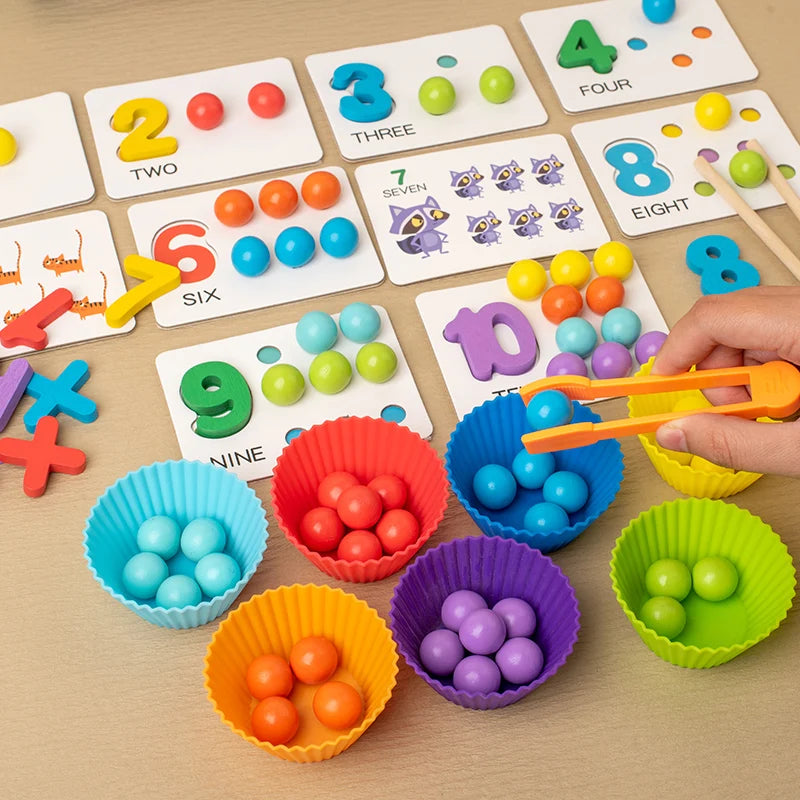 Montessori Farbsortier-Set – Perlen, Schalen & Karten für Kleinkinder (ab 3 Jahre)