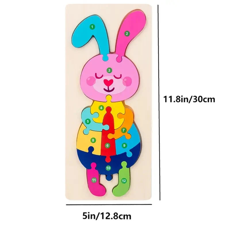 Holzpuzzle für Kinder – Tiere, Dinosaurier, Fahrzeuge & Figuren (12 Motive, ab 1 Jahr)