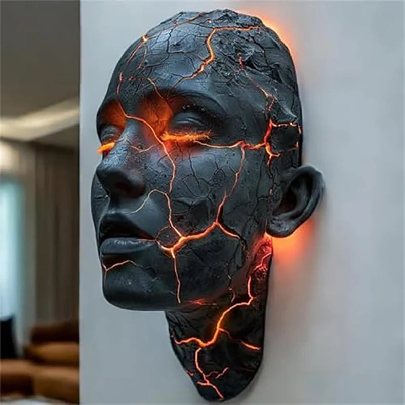 3D Totenkopf-Wandleuchte – Gothic LED Deko aus Resin