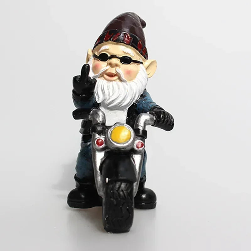Dwarf on Motorcycle – Funny Resin Figurine