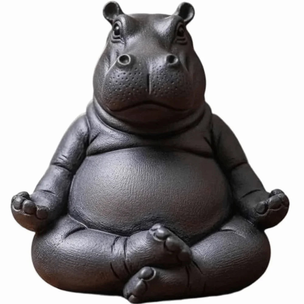 Yoga-Nilpferd Figur – Witzige Mini-Dekofigur aus PLA (ca. 5x3x2 cm)