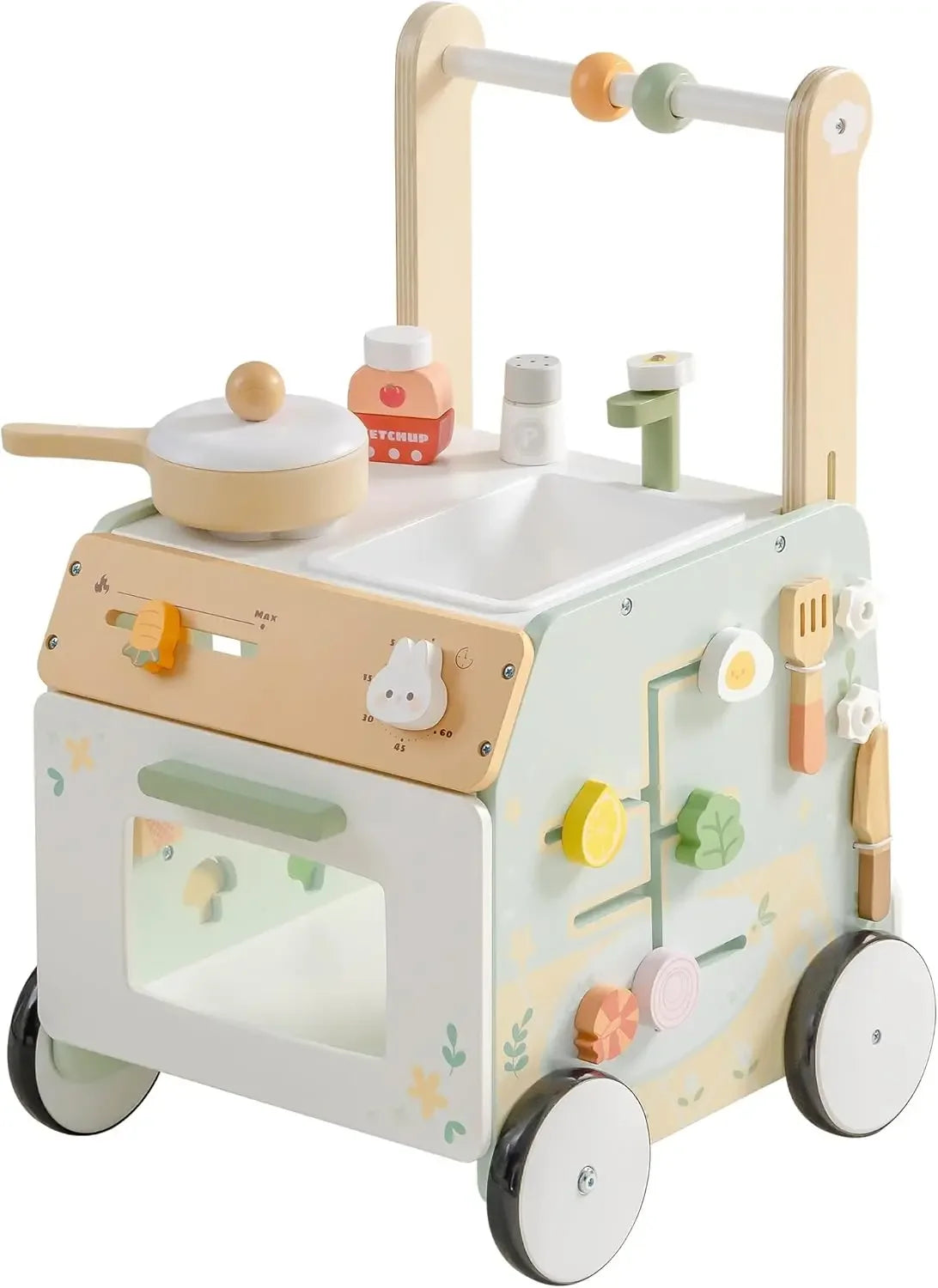 Robud Holz-Lauflernwagen mit verstellbarer Höhe & Geschwindigkeit – Montessori Lauflernhilfe für Babys & Kleinkinder
