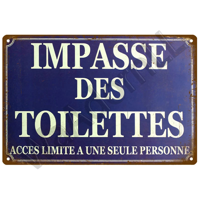 Vintage Metall-Blechschild WC – Witzige Badezimmer-Wanddeko Toilette Retro 20×30 cm