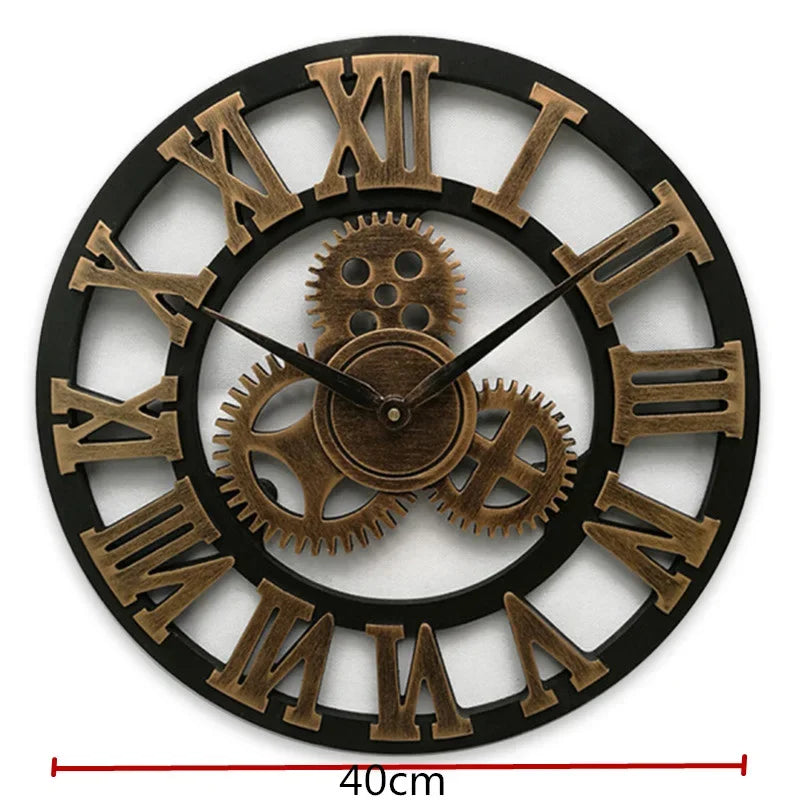 Retro Wanduhr aus Holz – Industriedesign (Ø 30 oder 40 cm)