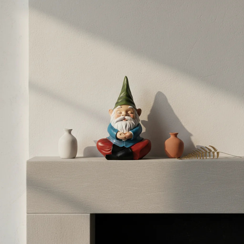 Meditierender Gartenzwerg – Zen-Figur aus Resin
