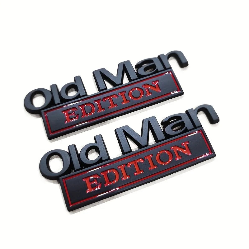3D Auto-Emblem Aufkleber „Old Man Edition“ – Witziger KFZ-Sticker