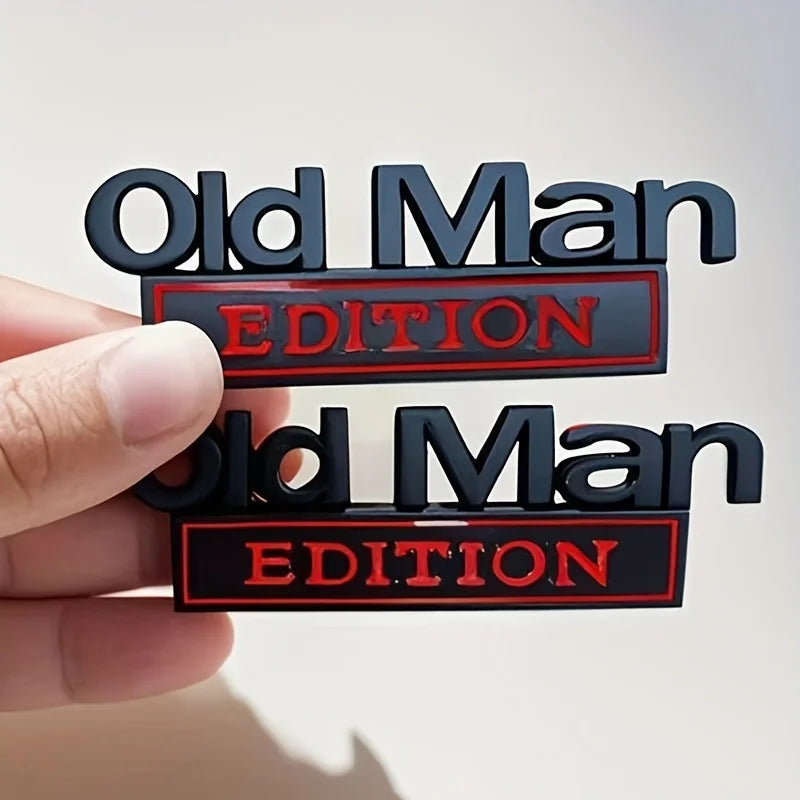 3D Auto-Emblem Aufkleber „Old Man Edition“ – Witziger KFZ-Sticker
