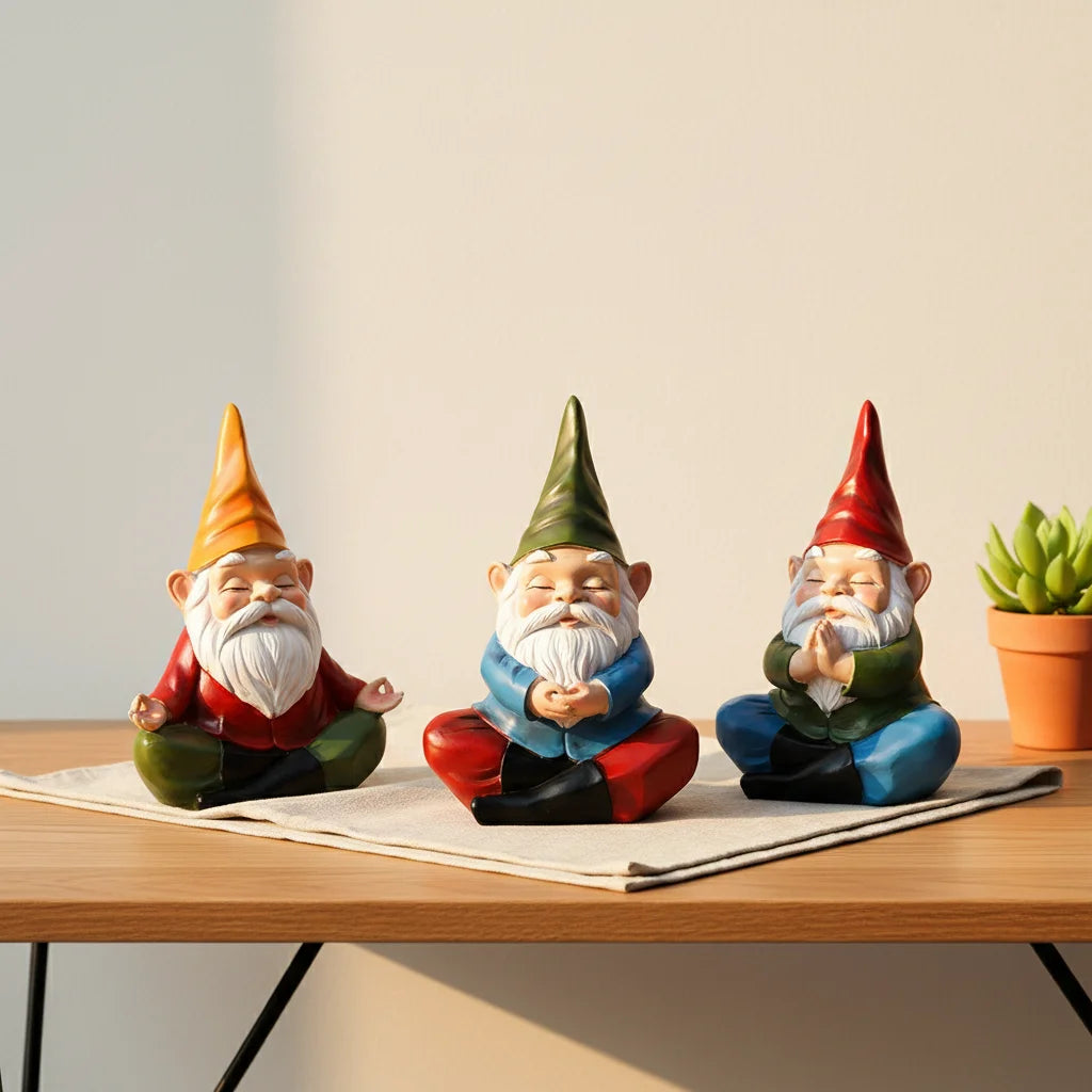 Meditierender Gartenzwerg – Zen-Figur aus Resin