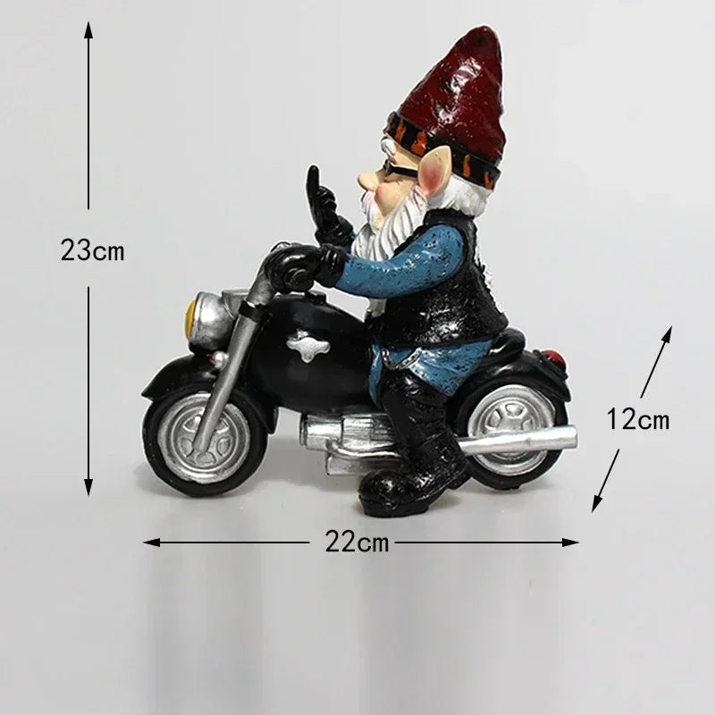 Dwarf on Motorcycle – Funny Resin Figurine