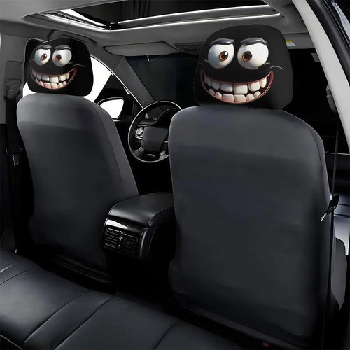 2er-Set Smiley-Kissenbezüge fürs Auto – Kopfstütze