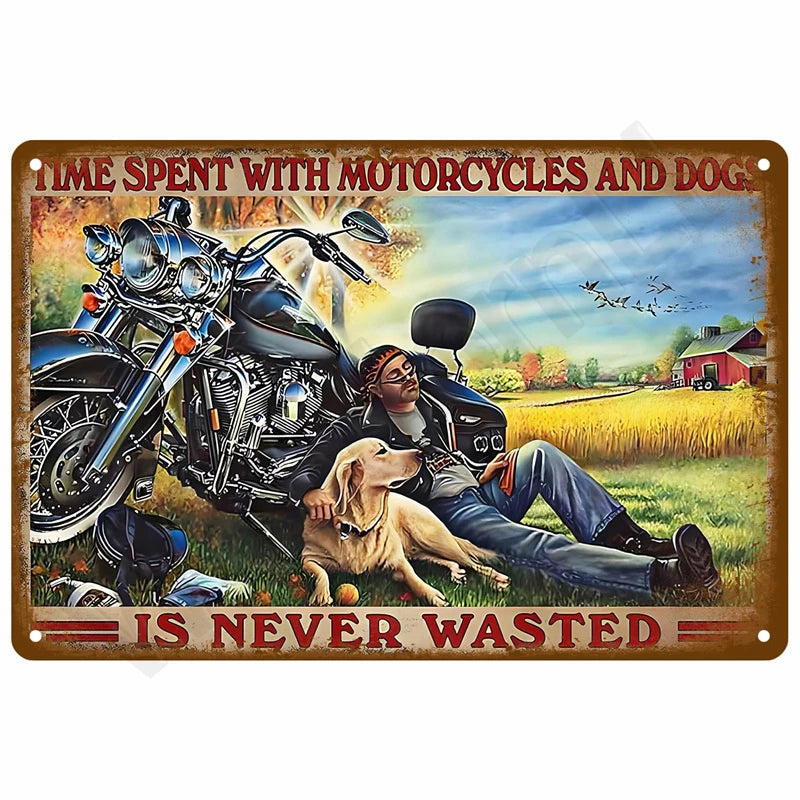 Vintage Raumdekoration Metall-Schild Retro Motorrad