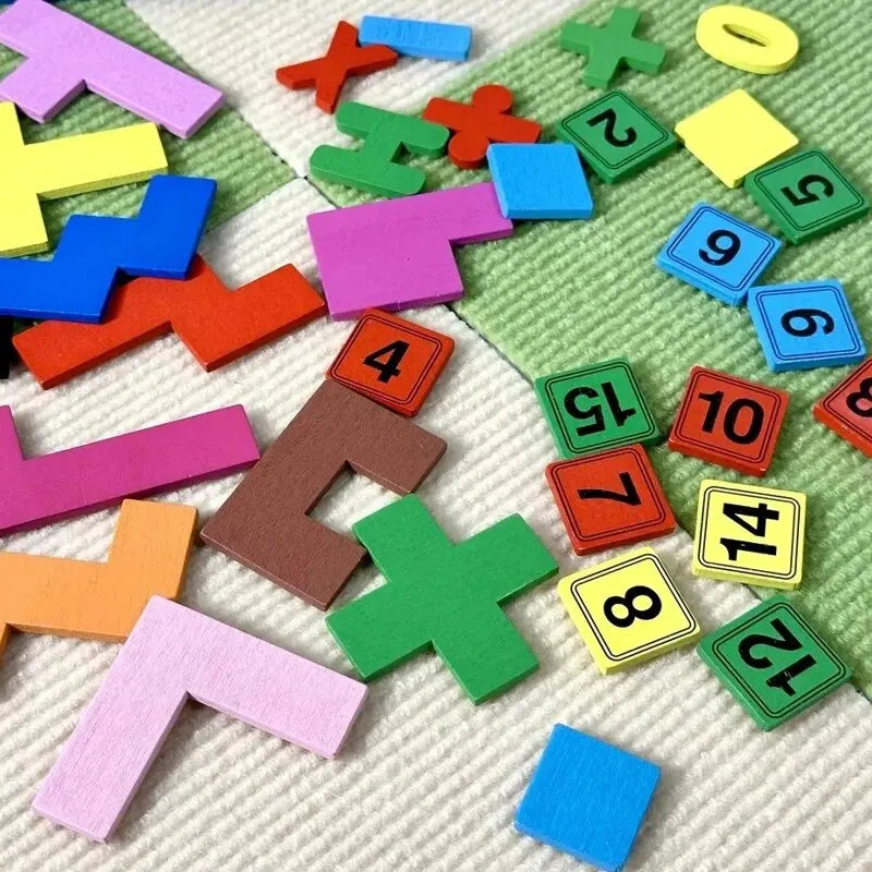 3-in-1 Holzpuzzle – Farbsortierung, Mathe & Jigsaw für Kinder (3–12 Jahre)