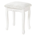 Barock Schminkstuhl Cremeweiß – Gepolsterter Vintage Hocker für Schlafzimmer & Schminktisch