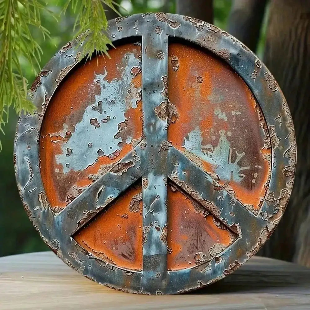 Vintage Metallschild Peace – Retro