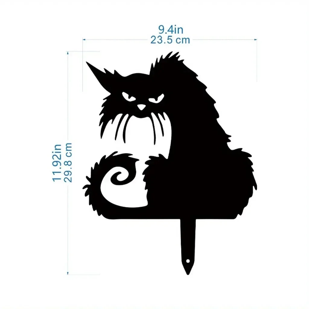 Tiki-inspirierte Katzen-Familie Gartenstecker – Dekorative Katzen-Silhouetten