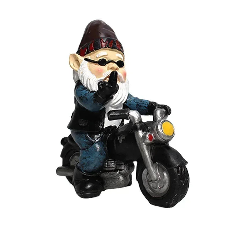 Dwarf on Motorcycle – Funny Resin Figurine
